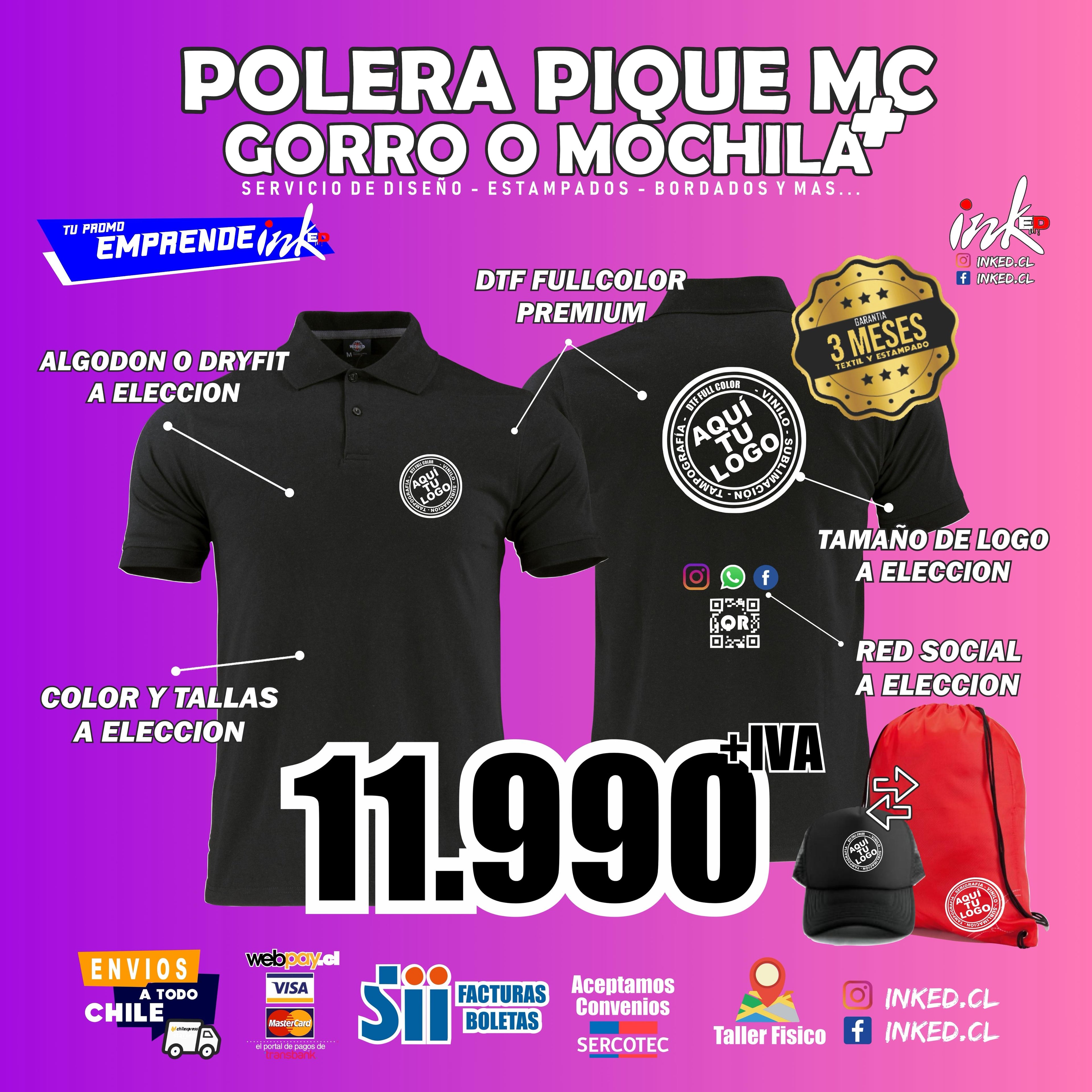 POLERA PIQUE MC PERSONALIZADA